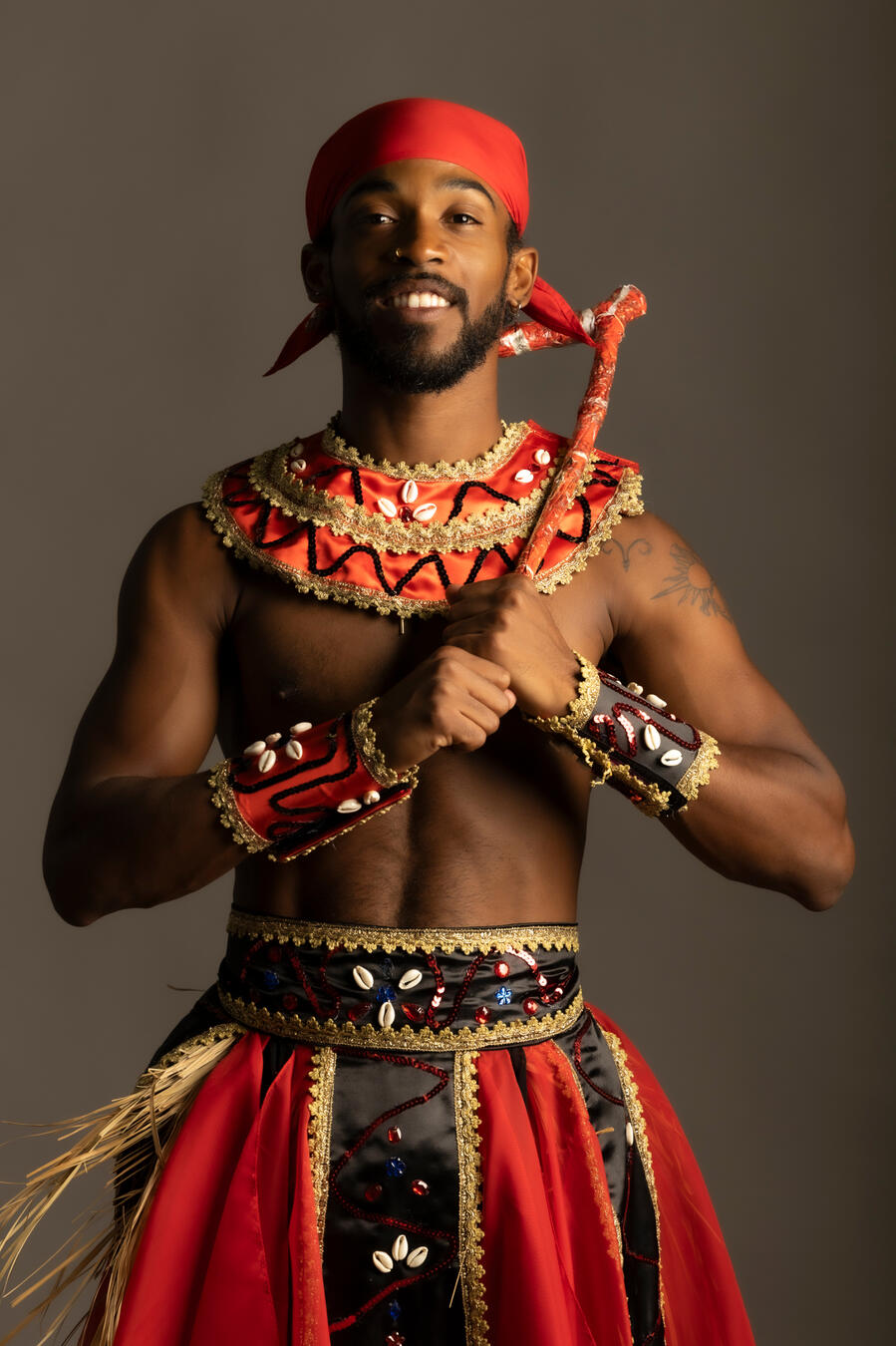 Eleggua Eleggua is the Orisha of crossroads, communication, and destiny. He is the guardian of all paths and the first to be honored in every ceremony. Playful yet powerful, Eleggua opens and closes doors in life, guiding choices and opportunities. He is a trickst